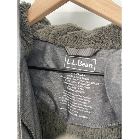 LL Bean Winter Warmer Jacket HOODIE Insulated Fleece MEDIUM WOMENS  271136 - Picture 3 of 5